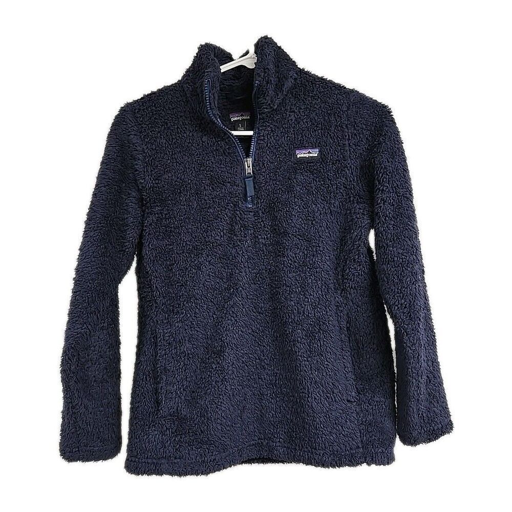 Patagonia  Los Gatos‎ Quarter Zip Fleece Pullover Navy Blue Girls Size L/12
